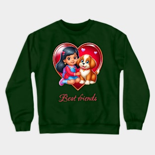 Puppy & Girl - Best friends Crewneck Sweatshirt